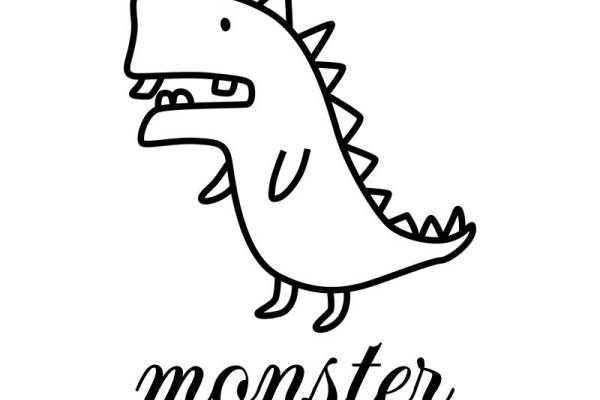 可爱卡通恐龙裁片印花服装印花设计