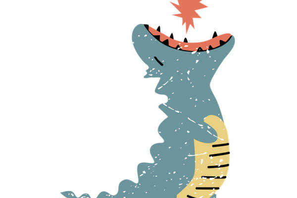 创意卡通恐龙裁片印花服装,趣味图案设计,适合儿童和年轻人