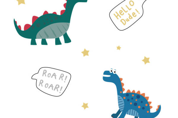 可爱恐龙裁片印花服装,儿童卡通服装印花设计