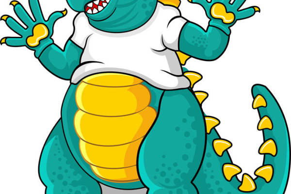 趣味卡通恐龙裁片印花服装,儿童时尚服装印花设计