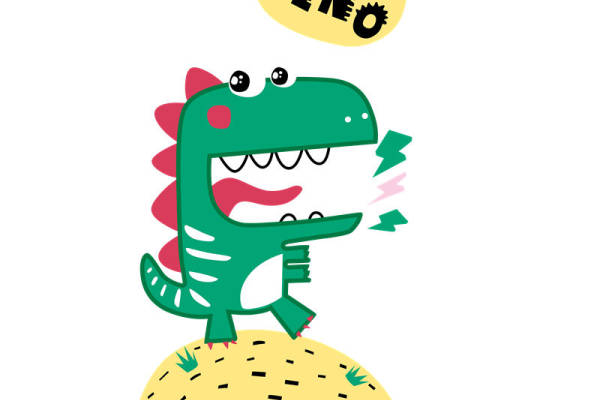 可爱恐龙裁片印花服装,儿童时尚服装印花设计