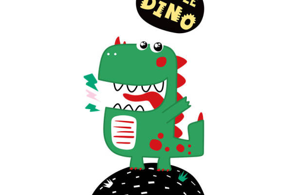 趣味恐龙裁片印花服装:儿童卡通服装印花设计