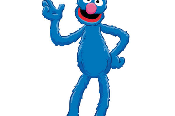 经典蓝色卡通形象裁片印花服装，趣味卡通服装印花设计