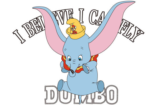 经典动画角色Dumbo裁片印花服装印花设计