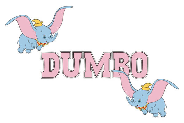 经典卡通小飞象裁片印花服装印花设计