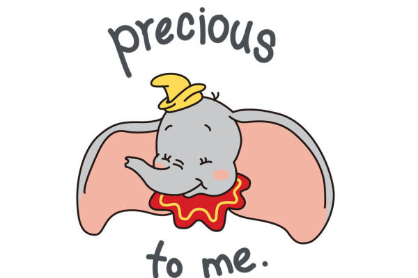 可爱卡通大象裁片印花服装,温馨亲子装印花设计