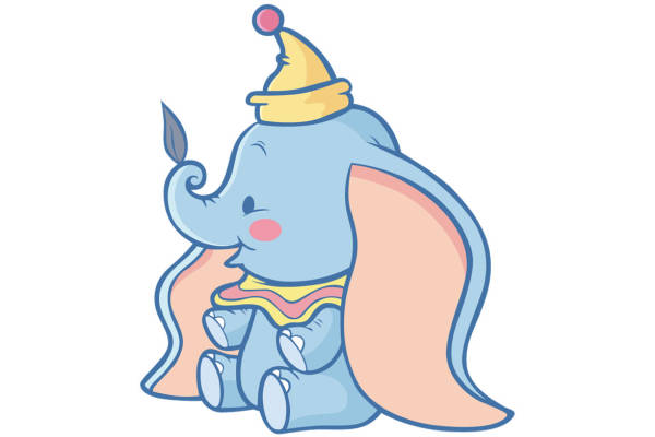 可爱卡通大象裁片印花服装印花设计