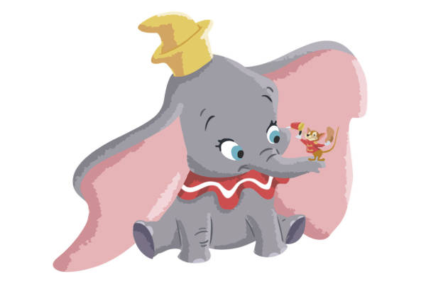 可爱卡通大象裁片印花儿童服装印花设计