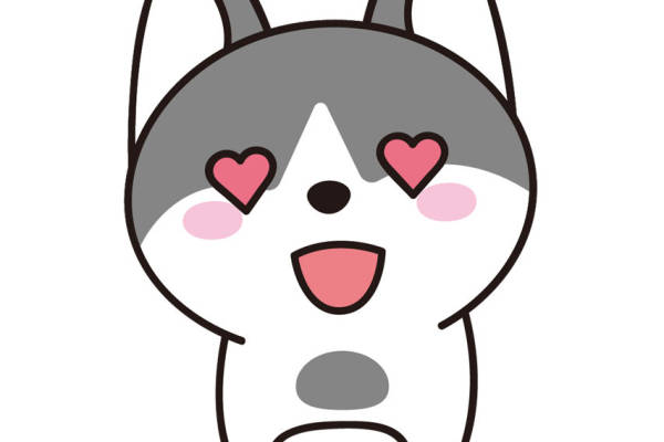 可爱卡通哈士奇裁片印花服装印花设计