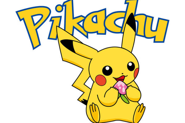 可爱皮卡丘裁片印花服装,时尚潮流卡通图案服装印花