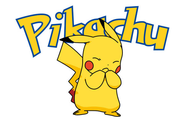 可爱皮卡丘裁片印花服装，时尚潮流卡通动漫服装印花