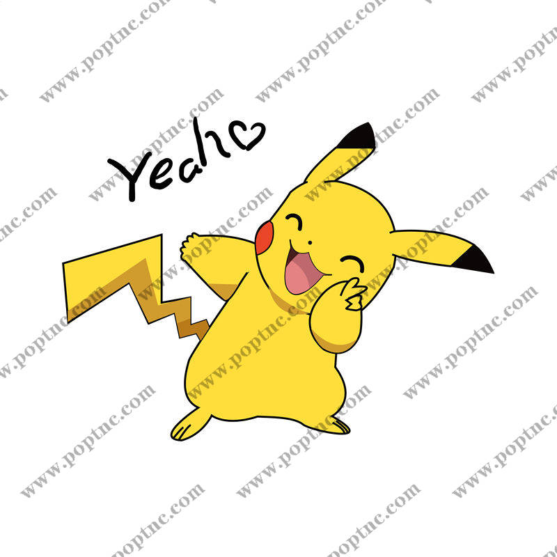 可爱皮卡丘裁片印花服装,活力满满卡通图案服装印花