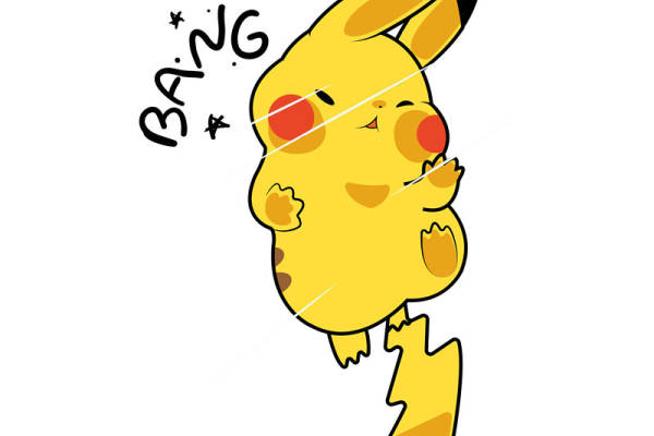 可爱卡通皮卡丘裁片印花服装印花设计