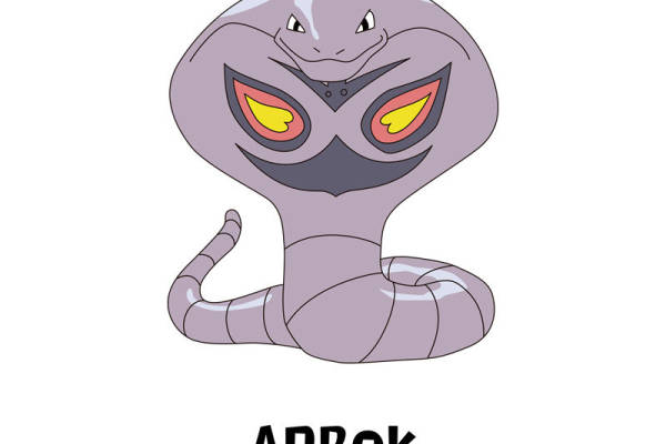 独特卡通风格蛇形裁片印花服装印花设计