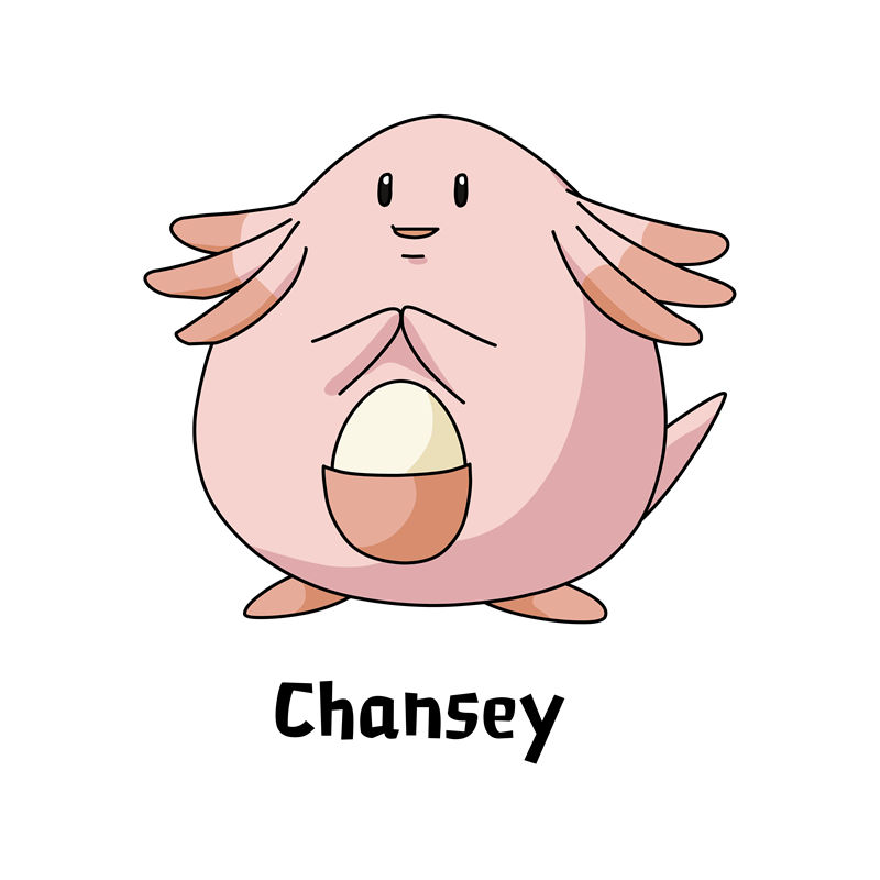 可爱卡通角色Chansey裁片印花服装印花设计