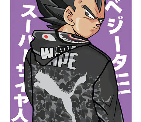 动漫风格裁片印花服装印花设计：Vegeta主题时尚