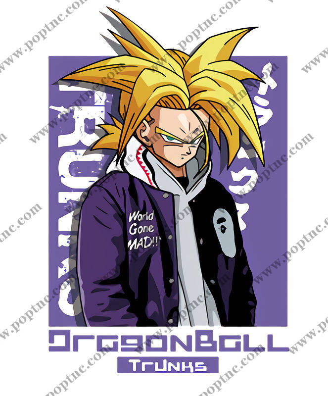 时尚动漫裁片印花服装印花:龙珠特兰克斯风格