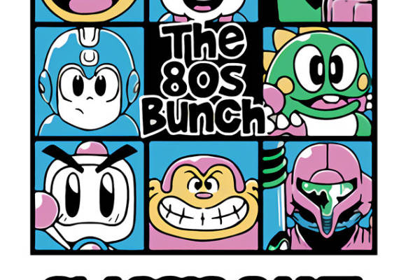 复古80年代经典游戏裁片印花服装印花设计