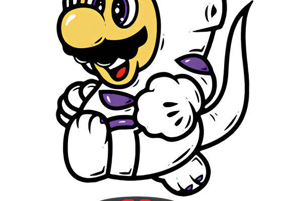 超级马里奥弗里扎裁片印花服装,趣味动漫角色服装印花设计