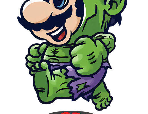 超级马里奥绿巨人裁片印花服装印花设计