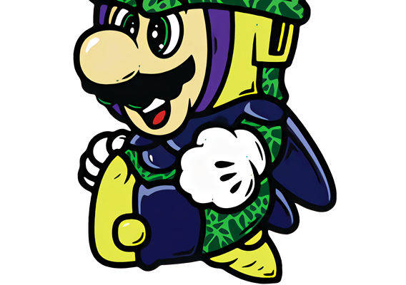 超级马里奥裁片印花服装,经典游戏角色时尚印花