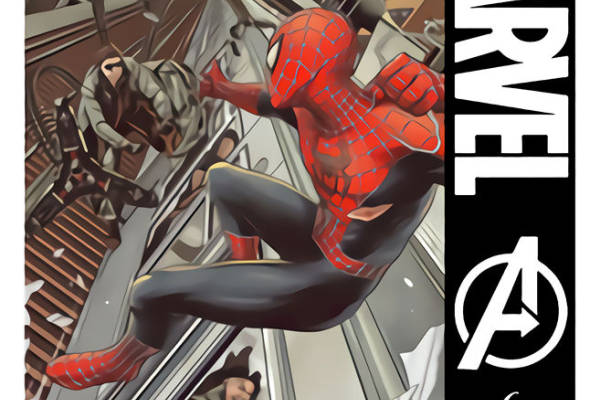 时尚蜘蛛侠裁片印花服装，展现超级英雄风格