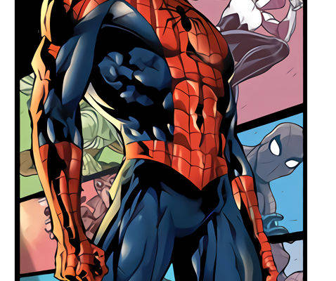 蜘蛛侠裁片印花服装印花设计,展现超级英雄风格