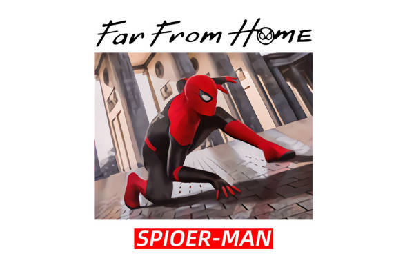 蜘蛛侠主题裁片印花服装印花设计，展现英雄风采