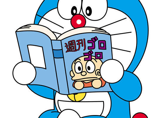 创意卡通裁片印花服装：可爱蓝胖子阅读时光