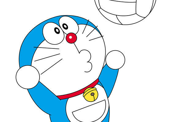 可爱卡通蓝胖子裁片印花服装印花设计