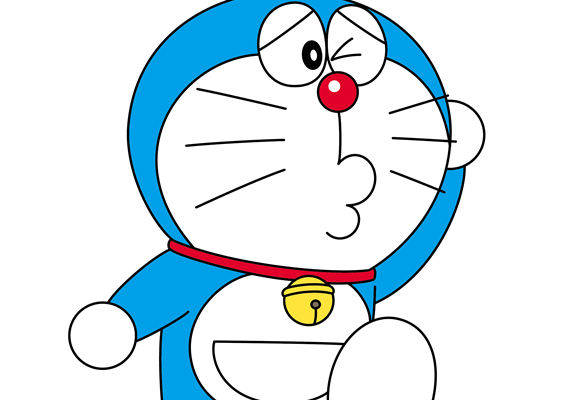 经典卡通角色蓝胖子裁片印花服装印花设计