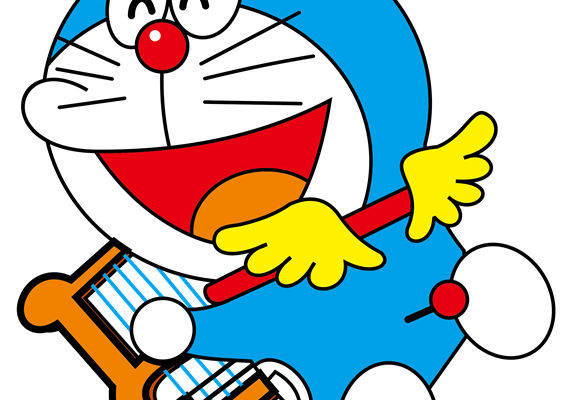 卡通蓝胖子裁片印花服装 可爱音乐主题服装印花设计