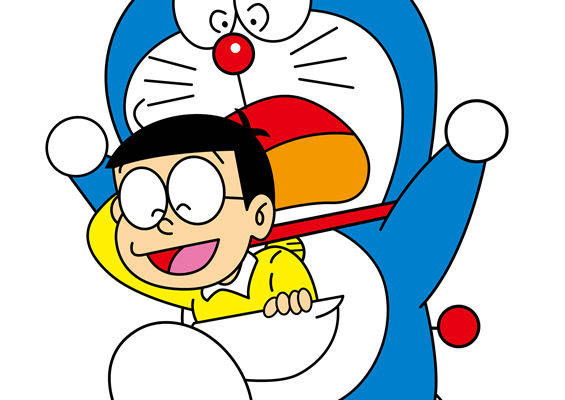 经典卡通裁片印花服装：哆啦A梦与大雄的欢乐时光