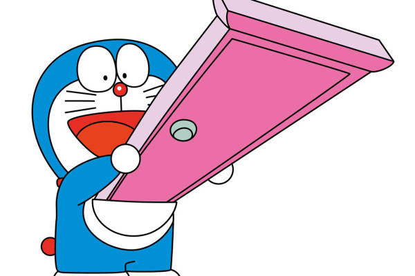 创意卡通裁片印花服装印花设计,可爱哆啦A梦图案