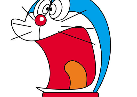 经典卡通角色裁片印花服装:可爱哆啦A梦图案设计