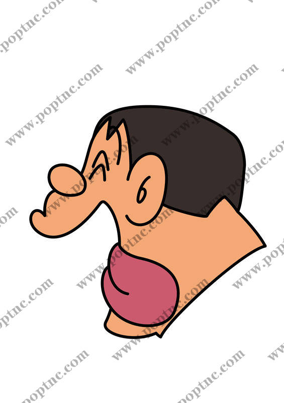 趣味卡通风格服装印花:大鼻子形象裁片印花