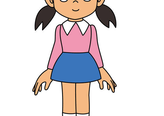 可爱卡通风格粉色蓝色拼接裁片印花服装