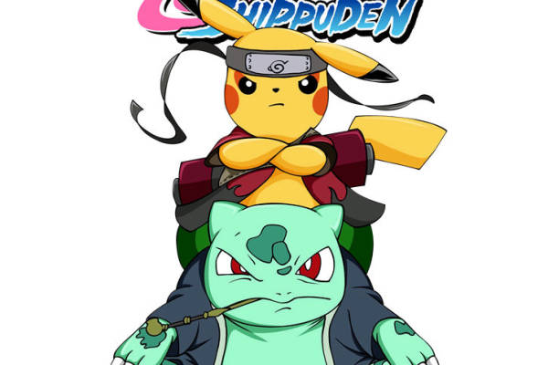 创意动漫裁片印花服装，皮卡丘与妙蛙种子的趣味组合