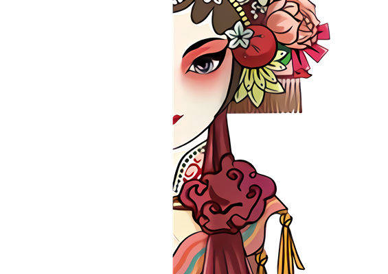 中国风戏曲人物裁片印花服装印花设计