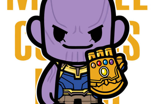 漫威卡通风格灭霸裁片印花服装印花设计