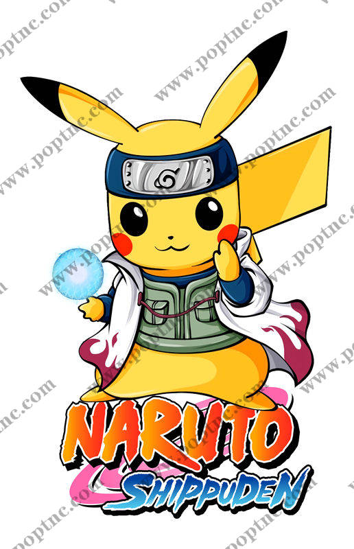 创意皮卡丘裁片印花服装印花设计,融合火影忍者元素