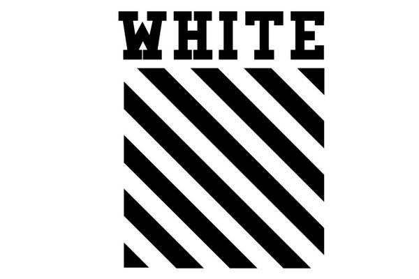 黑白斜纹裁片印花服装：现代简约风格