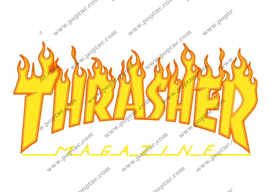 火焰风格Thrasher Magazine裁片印花服装印花设计