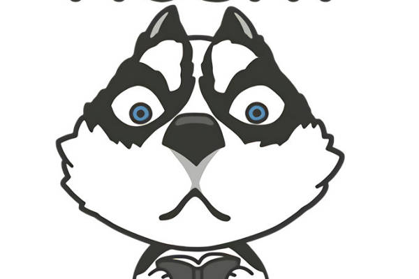 可爱哈士奇裁片印花服装，趣味卡通风格，适合儿童和宠物爱好者