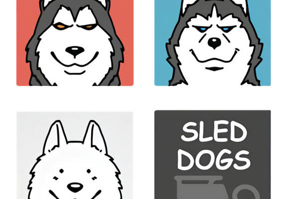 冬季时尚：雪橇犬主题裁片印花服装印花设计