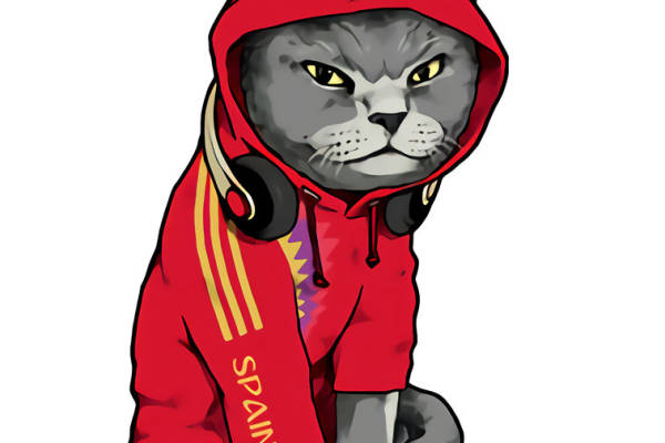 酷炫西班牙风格猫裁片印花服装印花设计