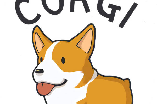 可爱卡通柯基裁片印花服装图案设计