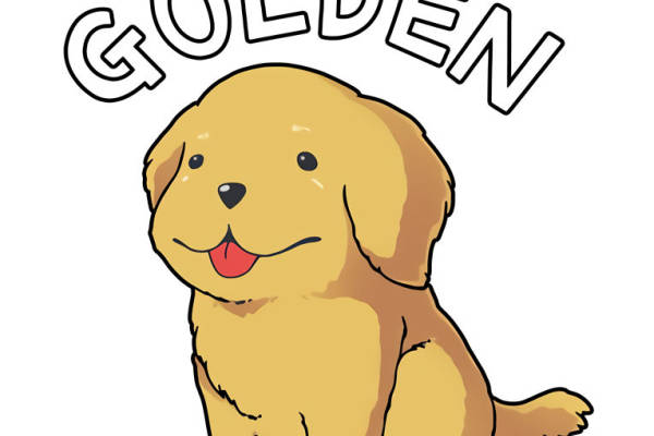 可爱金毛小狗裁片印花服装印花设计