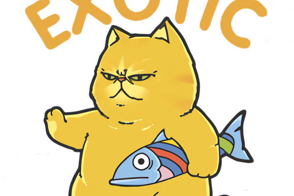 可爱卡通猫与鱼裁片印花服装印花设计