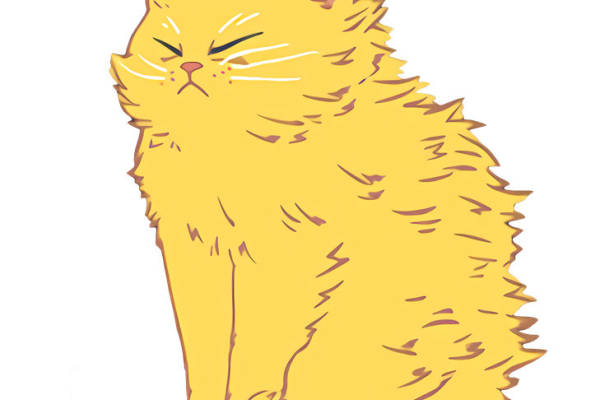 可爱黄色猫咪裁片印花服装,萌趣卡通风格服装印花设计